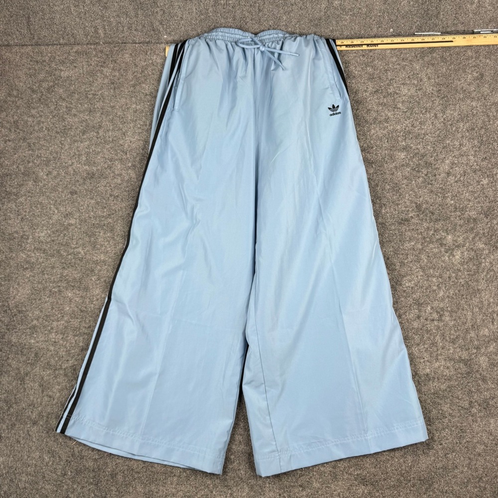 Adidas Pants Womens Size M Ash Blue Wide Leg Track Originals JV7492 NWT